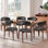 Chaise d'appoint rembourrée en bois massif