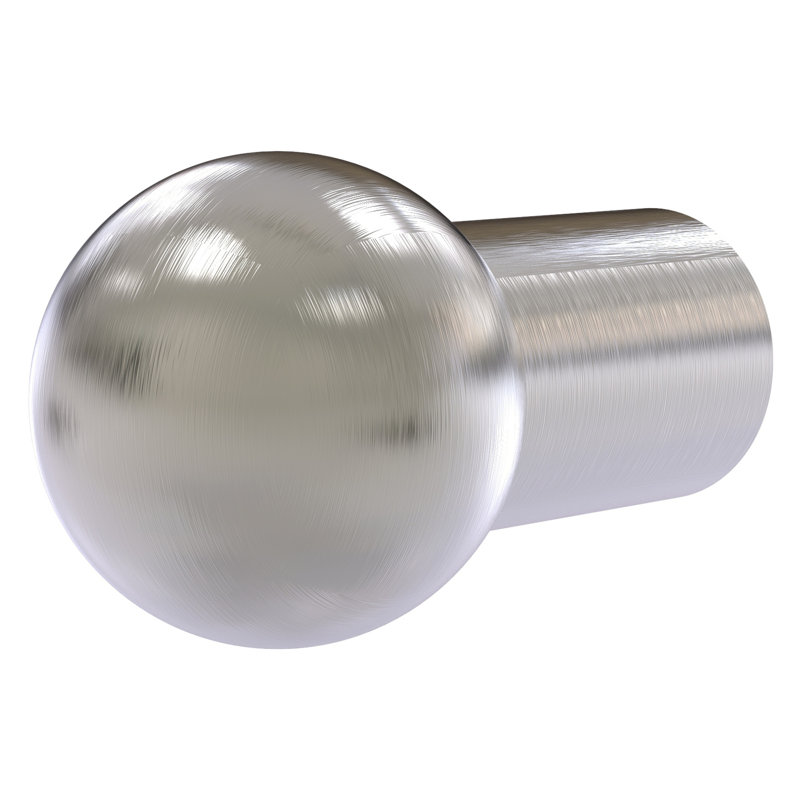 Poignée ronde de 1 diamètre, Nickel satiné