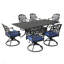 Ensemble de salle à manger rectangulaire pour 6 personnes 84,25 "de long avec coussins, repas d'extérieur-970516922