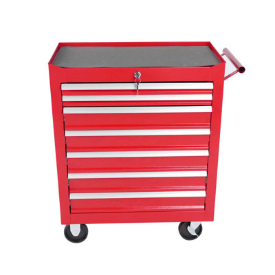 Coffre à outils 7 roulettes avec roulettes, armoire de rangement pour outils avec système de verrouillage