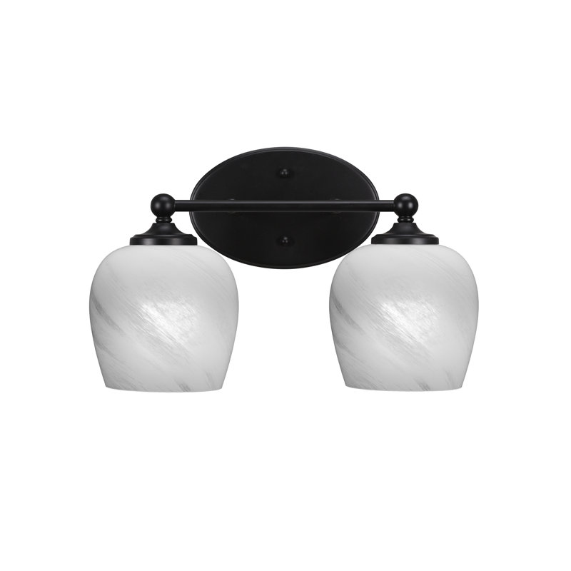 Barre d'éclairage de salle de bain Aitkens, Noir mat, 2