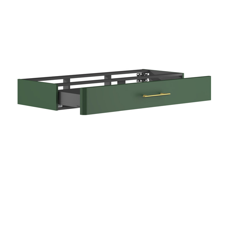 Ashat Bathroom Storage Cabinet, Conifer Green Supermatt/Gold