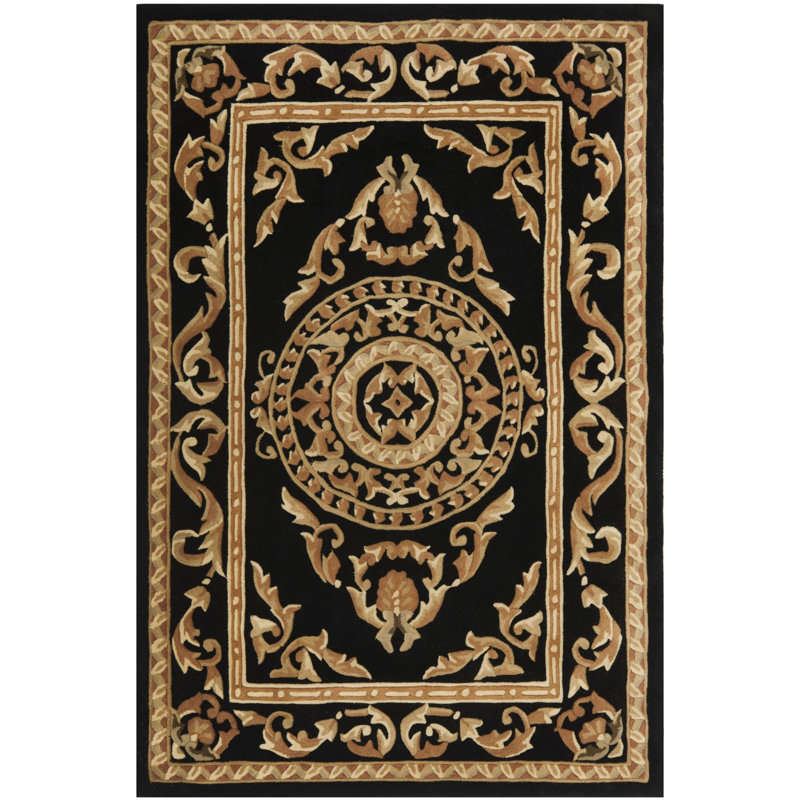 Lenora Hand Tufted Wool Pile Oriental Rug, Rectangle 4' x 6'