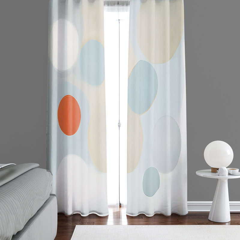 Paire de rideaux semi-transparents en polyester Deyani, L 56 po x L 78 po