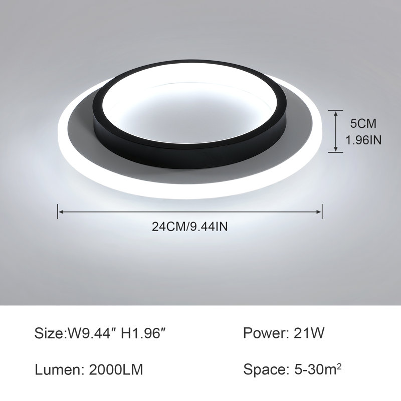 9.44" Acrylic&iron Led Flush Mount Ceiling Light
