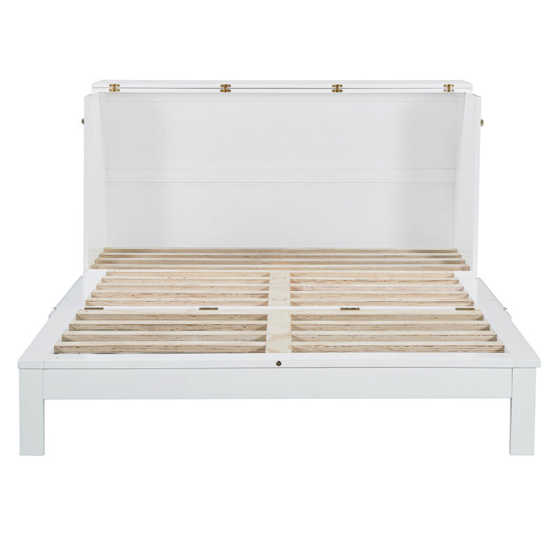 Murphy Bed With Large Drawers, White