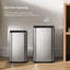 Ensemble de 2 poubelles ouvertes EKO avec panier intérieur amovible, petite poubelle carrée, poubelle combinée 1,8 + 3,2 gallons pour la cuisine, la salle de bain, le bureau et la maison (acier inoxydable)