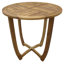 Ensemble repas d'extérieur en bois Hermosa avec coussins, finition teck avec coussin beige