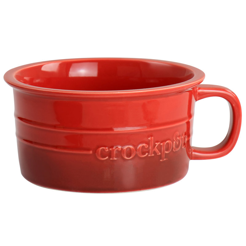 Crock Pot Appleton 24Oz Stoneware 4 Piece Soup Mug Set In Gradient Red