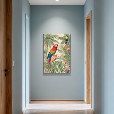 Animals Tropical Birds And Lush Jungle Plants