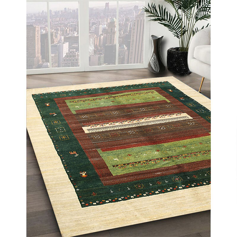 Tapis vert / crème Hoysted, Rectangle 8 pi x 12 pi
