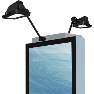 Solar Billboard Light With 60 LED Super Bright Lighting, 12W 12000Mah Li-Ion Battery, Metal Aluminum Lamp Heads For Real Estate Signs, Commercial Advertising, And Highway Sign Lighting