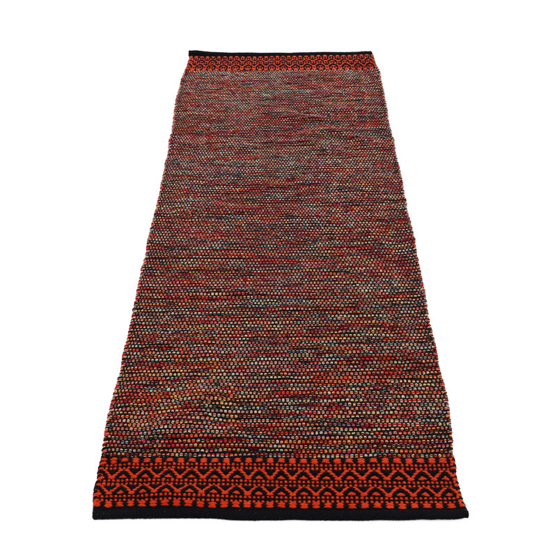 Kilim Mia Hand Woven Flatweave Cotton Orange Rug, Runner 80 x 350cm