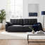 Canapé d'angle moderne en similicuir de 157 cm (62 pouces) avec assise extra profonde.-109493619-116780844