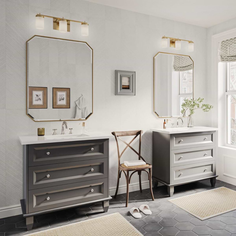 Nora 36" Freestanding Standard Single Bathroom Vanity with Top, Gray