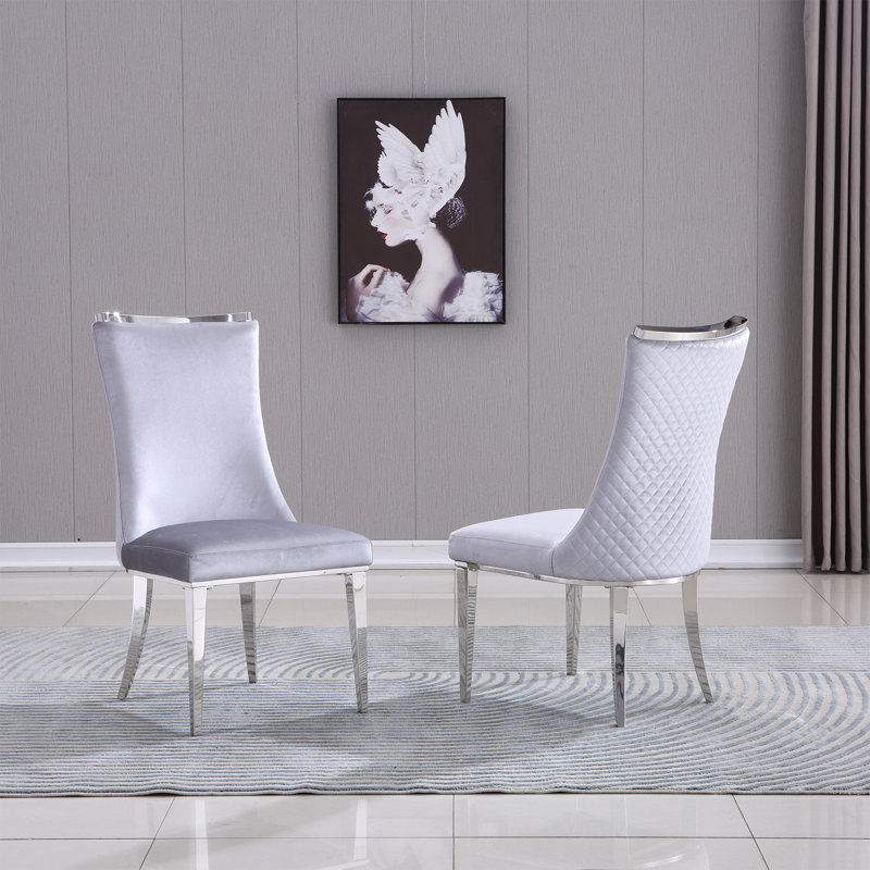 Chaise de salle à manger en velours