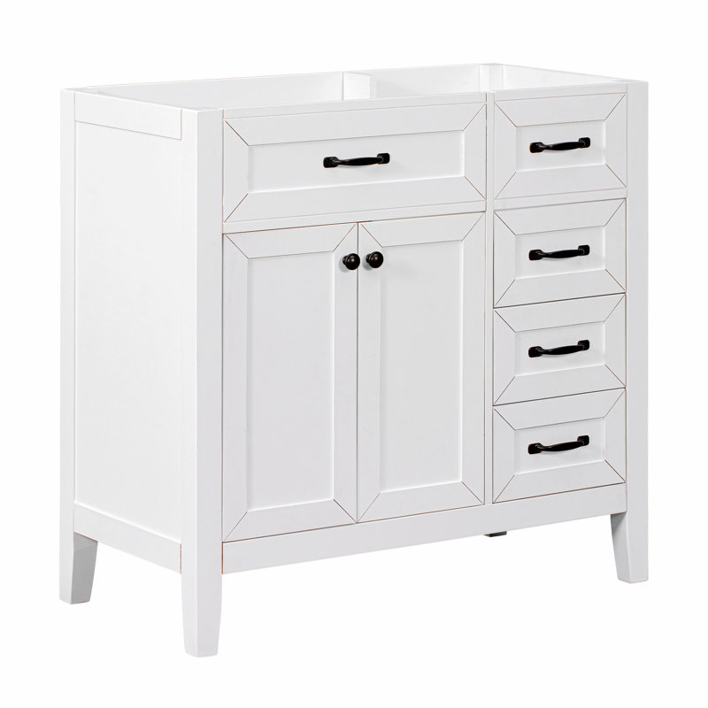 Base de meuble-lavabo simple 35,5 Denholme seulement, Blanc