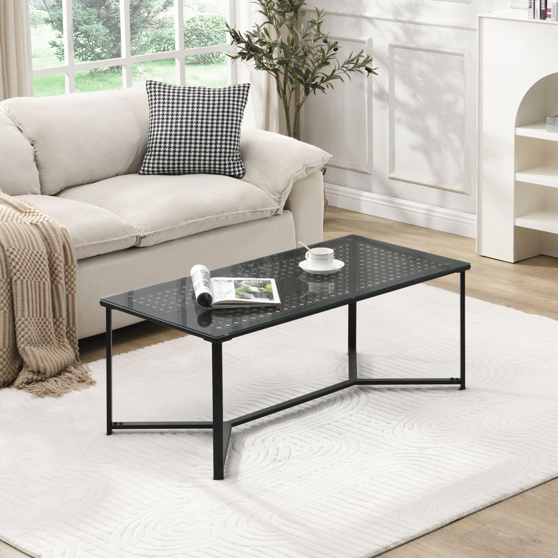 100cm Glass Top Console Table, Black
