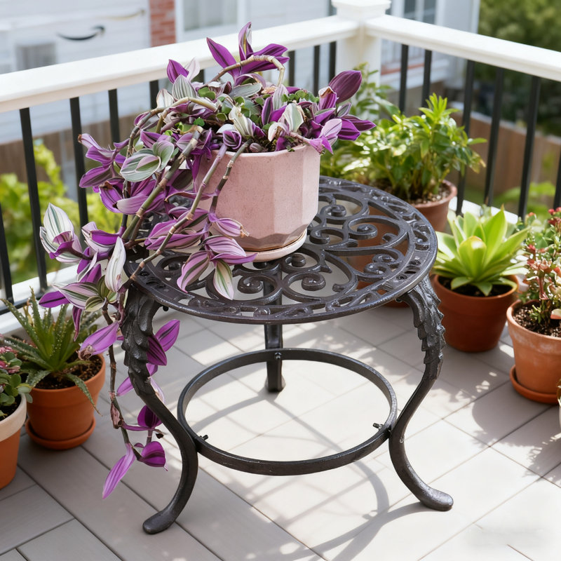 Support de plante Table de plante en fonte robuste pour l'extérieur