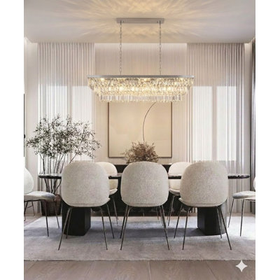 Lustre 16 lumières avec détails en cristal