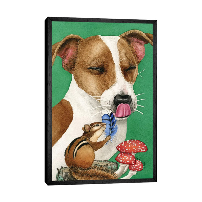 Chipmunk Mischief by Tracy Lizotte - Floater Frame Gallery-Wrapped Canvas Giclée on Canvas, 66.04 cm H x 45.72 cm W, Black