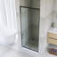 Porte de douche à cadre pivotant en aluminium avec système de fermeture magnétique 28-32 "x H 72" au fini noir mat-118307284
