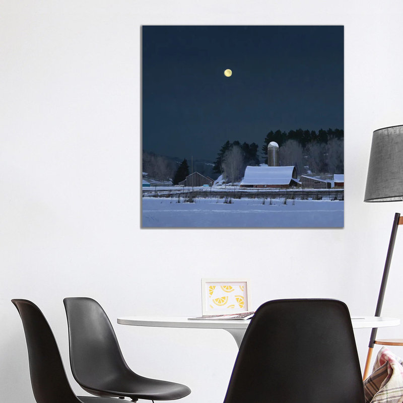 Moonset 7 Minutes To Sun Up by Ben Bauer - Wrapped Canvas Print, 93.98 cm H x 93.98 cm W x 3.175 cm D