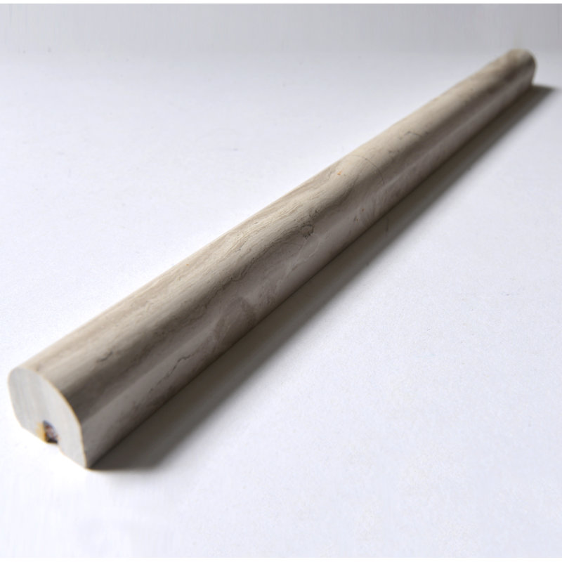 12" x 0.75"  Marble Chair Rail Tile Trim in White