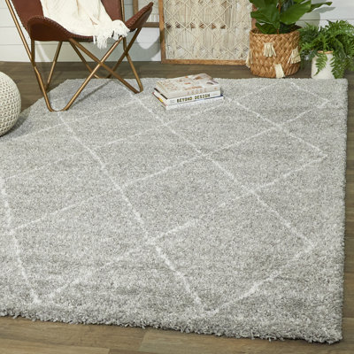 Jorg Geometric Shag Area Rug