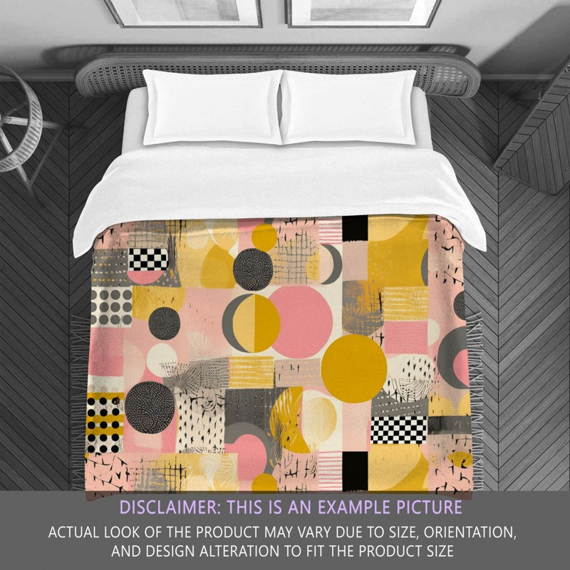 Funky Bedding, King Comforter, Pink/Yellow Abstract
