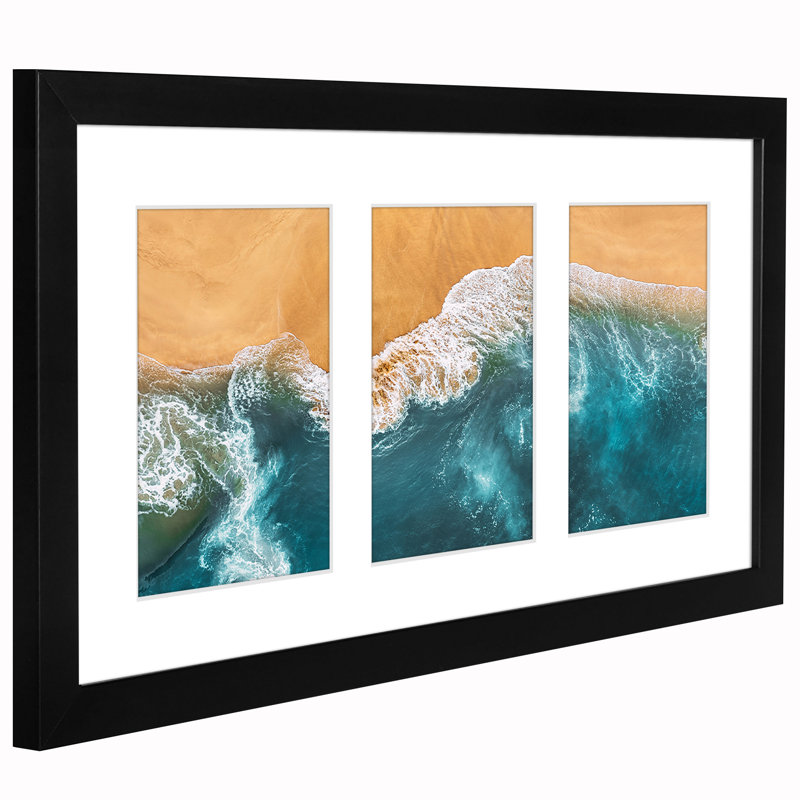 Collage Picture Frame To Display 3 Photos At Once - Black