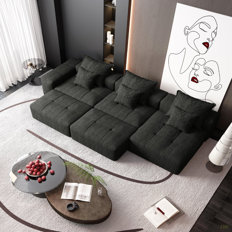 Canapé modulaire surdimensionné Modern, Noir