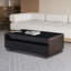 Table basse moderne et intelligente avec réfrigérateur intégré, haut-parleurs Bluetooth, charge sans fil, prise de courant, ports USB, lumière RVB, brun, table-691603378