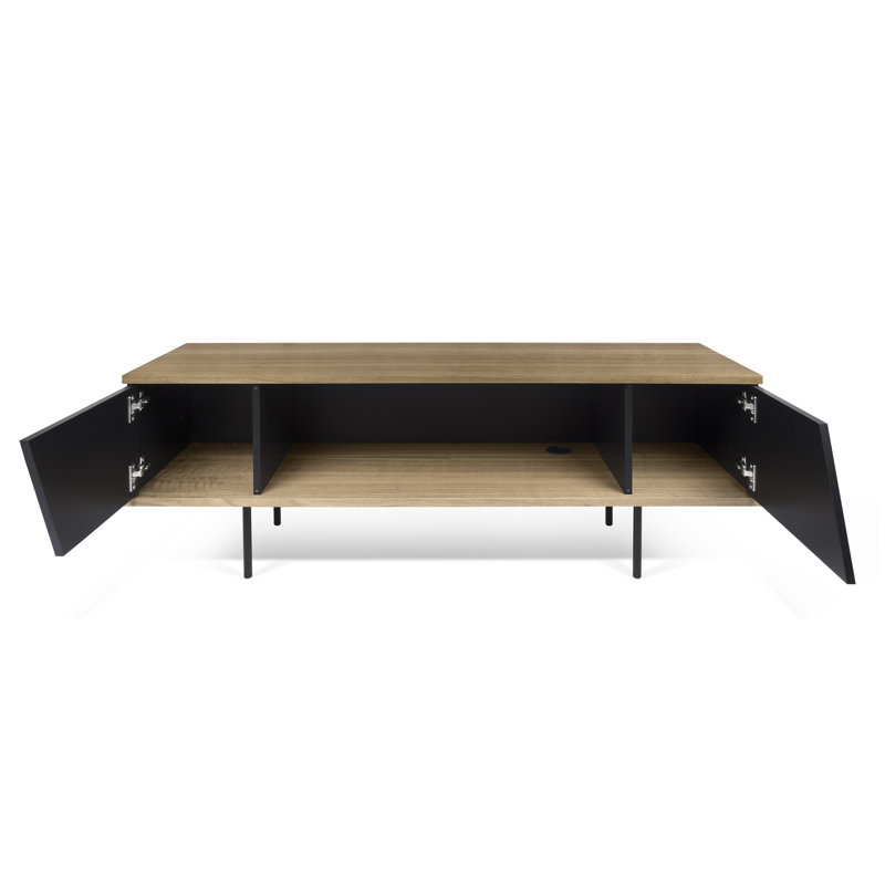 Shireka TV Stand for TVs up to 60", Walnut/Black