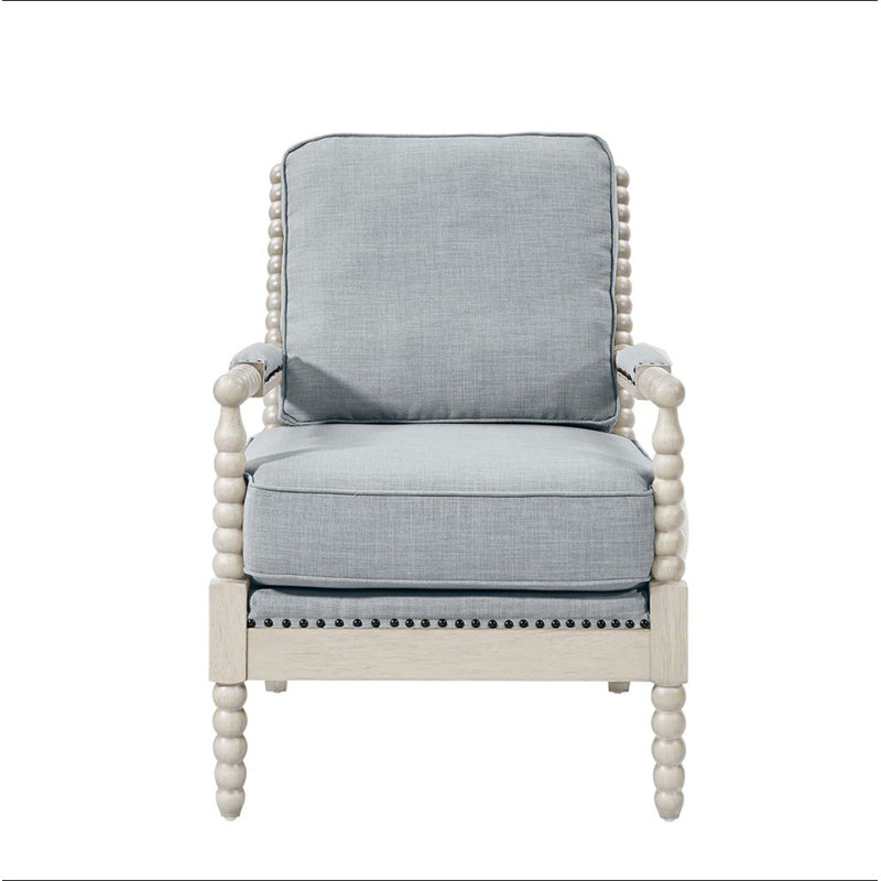 Fauteuil Accent, Blue Fabric/White