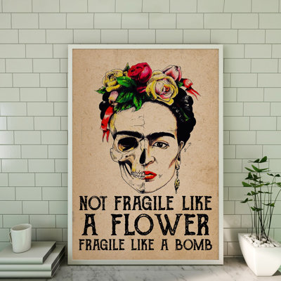 «Not Fragile Like Flower, Fragile Like A Bomb Gallery», toile tendue pour décor de fille, noir et rouge