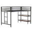 Lit mezzanine robuste avec tablette en bois de cannelle pour les enfants, peu encombrant, lit mezzanine avec échelle d'escalade facile et garde-corps, cadre de lit mezzanine pour la chambre à coucher