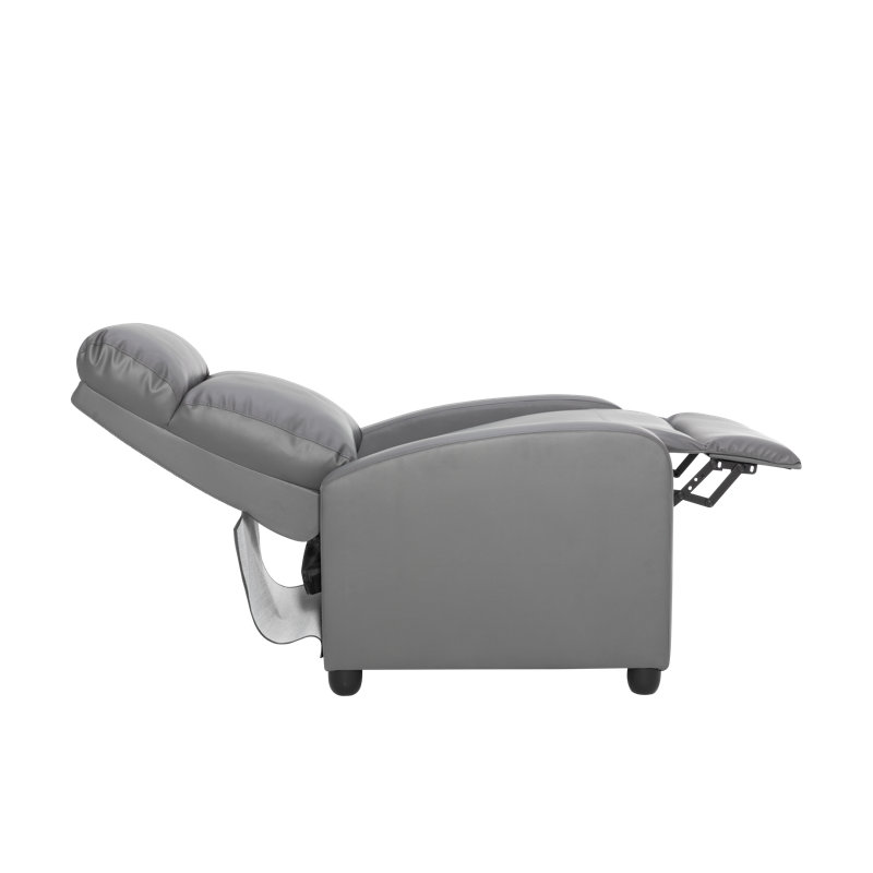 Fauteuil inclinable manuel en cuir 20 po, gris