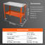 Table de soudage en X, L 36 po x l 18 po, acier, 1 pièce, orange et argent, avec roulettes et capacité de poids élevée
