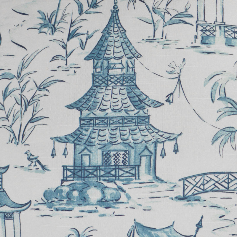 Pagodas Square Pillow Cover & Insert, 24"H x 24"W
