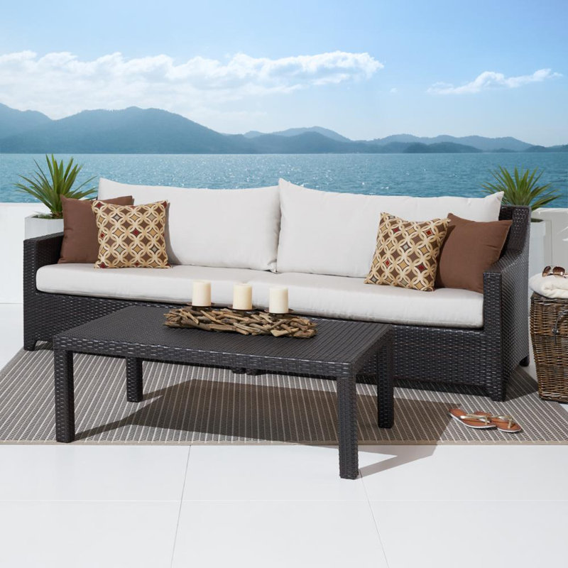 Fionnula 3 - Person Patio Conversation Set with Cushions, Spectrum Cayenne Sunbrella® Plainweave