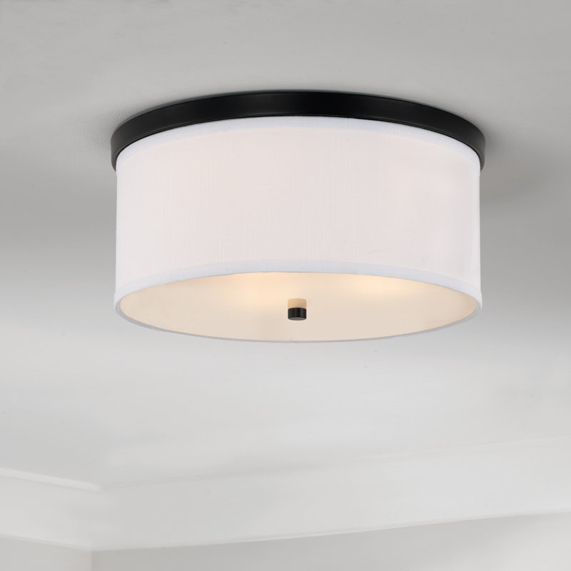 Midtown Cotton / Cotton Blend Flush Mount, Black