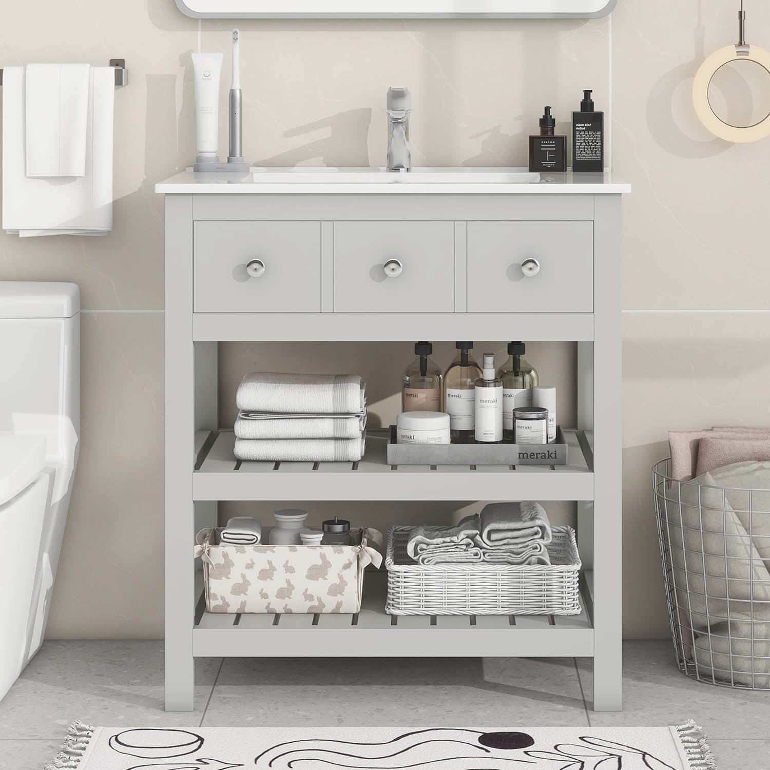 Pylesville Freestanding Bathroom Cabinet