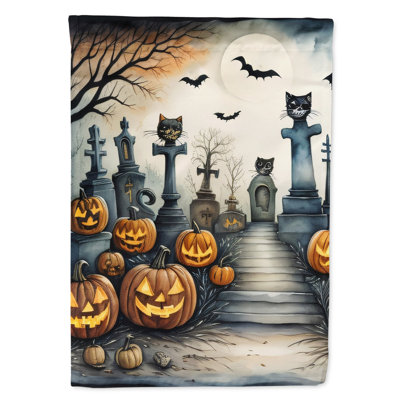 Double Sided 40'' H x 28'' W Polyester Halloween House Flag