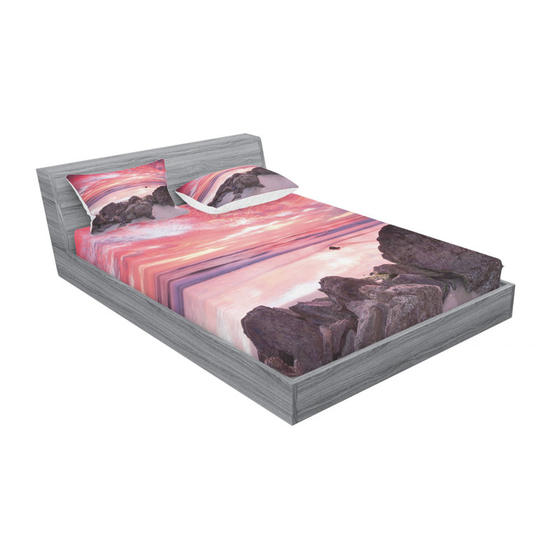 Ensemble de draps géométriques australiens avec roches, Ensemble de drap pour grand lit avec drap-housse