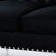 Moderne, largeur de 82,3 po, velours noir à 3 places, capitonnage à boutons, carré, structure en bois massif, pieds en métal, 2 coussins décoratifs, canapé simple à installer avec boutons, style classique, structure, facile à poser