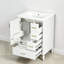 Meuble-lavabo simple 24 po, meuble-lavabo compact, comptoir en céramique, quincaillerie dorée, style rétro, salle de bain-595509222