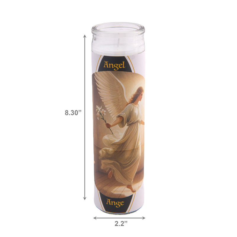 Bougie ange religieuse blanche non parfumée Haight - ensemble de 6, Ange
