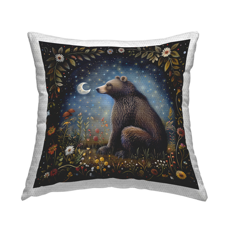 Coussin Woodland Bear Night