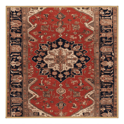 Machine Washable Persian Brown Area Rug